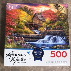 New Abraham Hunter Jigsaw Puzzle Glade Creek Mill at Dusk 500pc